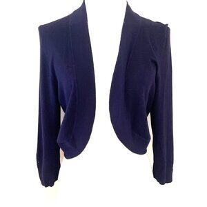 Jessica Howard Open-Front Cardigan Shrug Bolero Women's Large Navy Classic